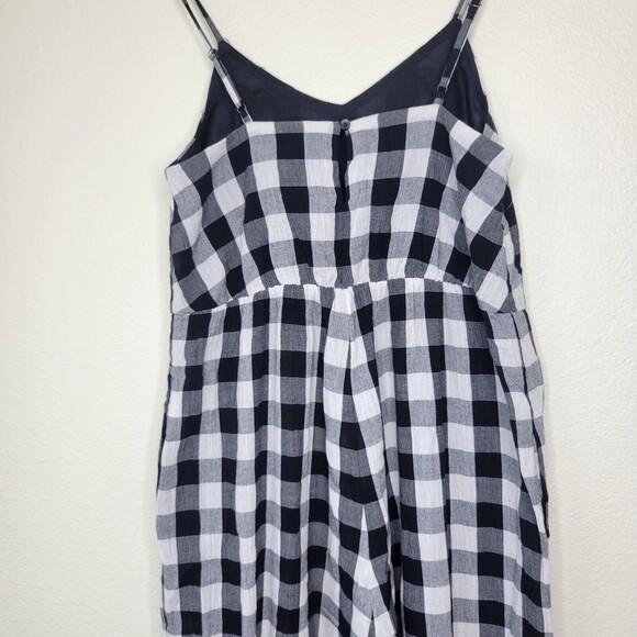 Madewell Cami Wide-Leg Jumpsuit in Gingham Check black and white Size XXS - Picture 15 of 15